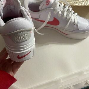 Nike White and Red Athletic Shoes